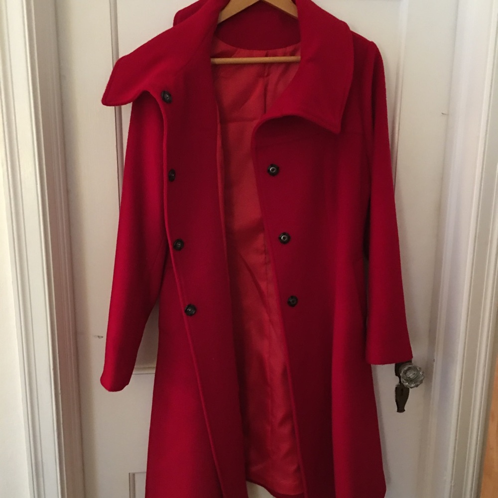Fit and Flare lined wool coat.